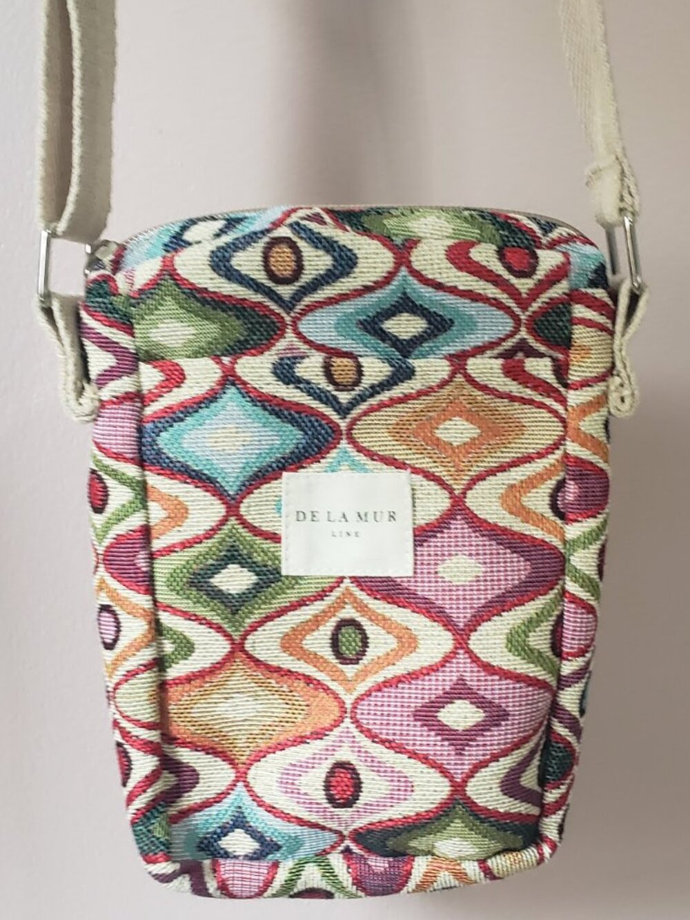 De La Mur Line Tapestry Crossbody Bag - Geometric Boho - Made in Spain